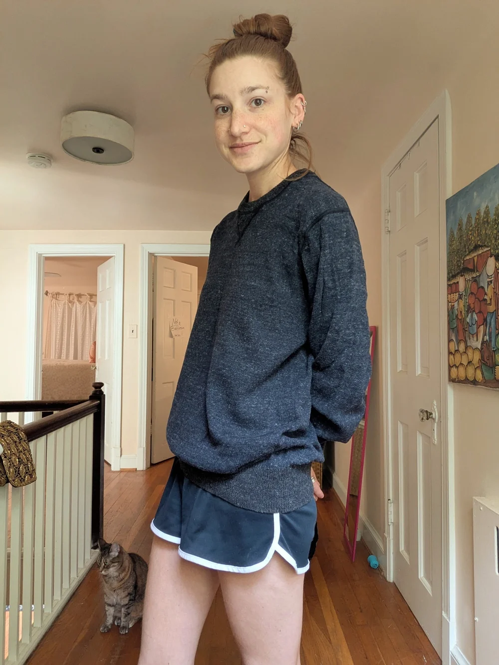 Navy Blue Cotton Crew Neck Sweater from Gap